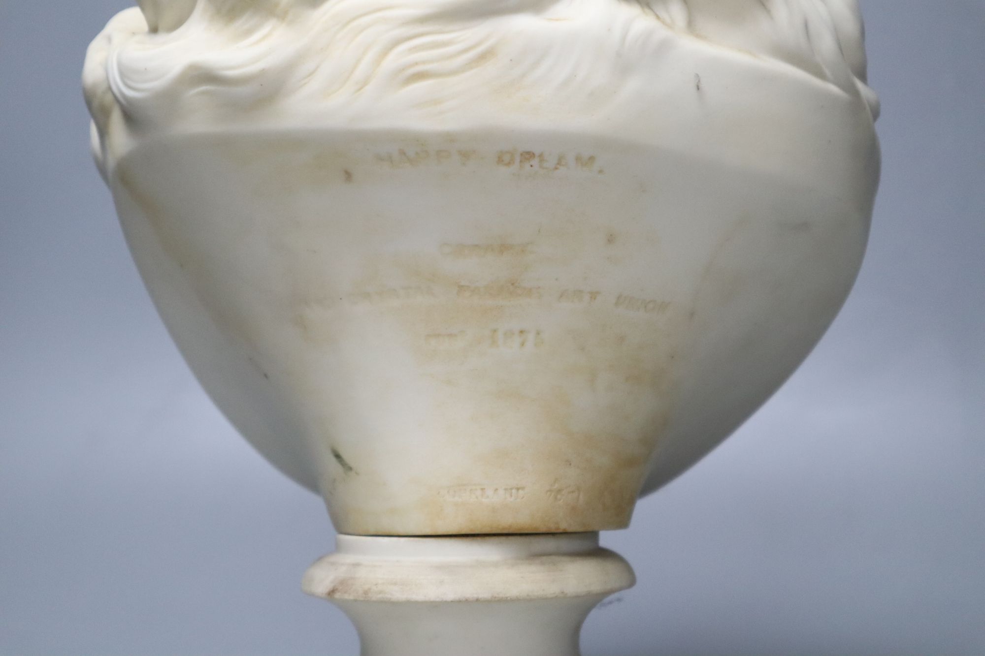 A 19th century Copeland bust Happy Dream, height 30cm
